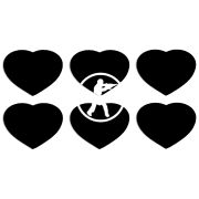 Магнитные фотопазлы Сердце 50 на 50 набор 6 штук 