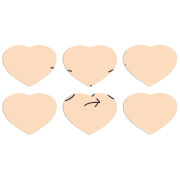 Магнитные фотопазлы Сердце 50 на 50 набор 6 штук 