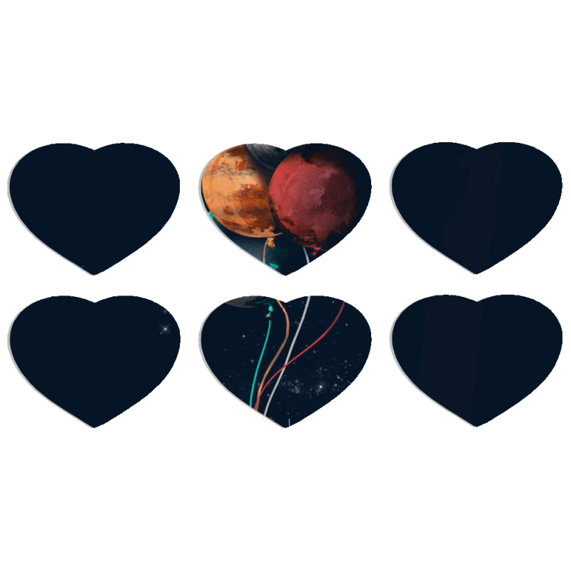 Магнитные фотопазлы Сердце 50 на 50 набор 6 штук 