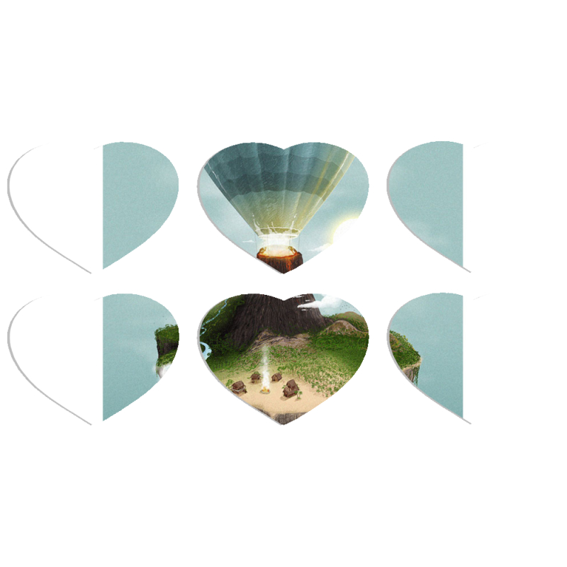 Магнитные фотопазлы Сердце 50 на 50 набор 6 штук 