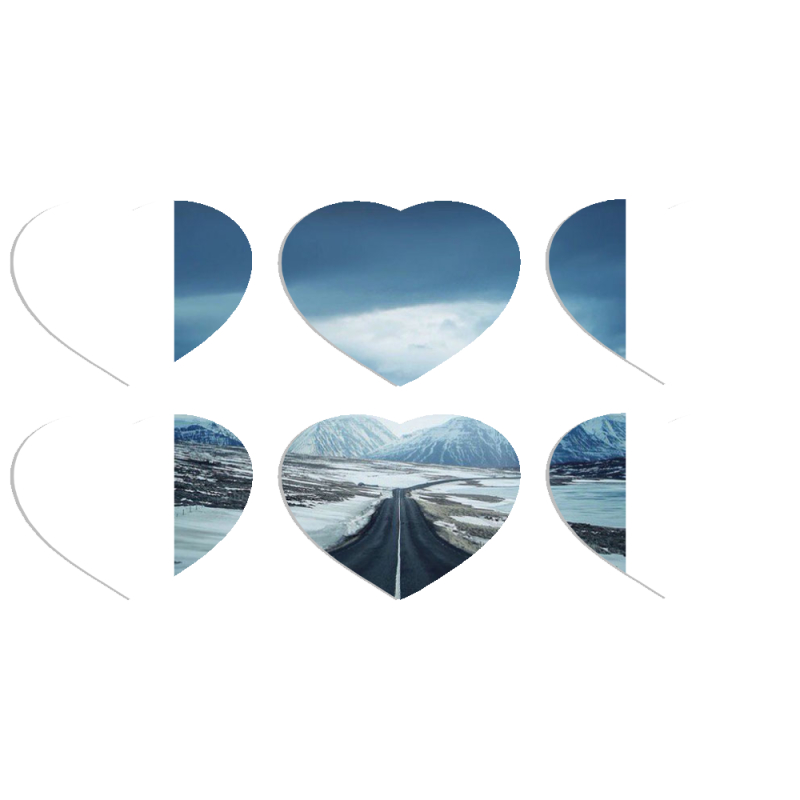 Магнитные фотопазлы Сердце 50 на 50 набор 6 штук 
