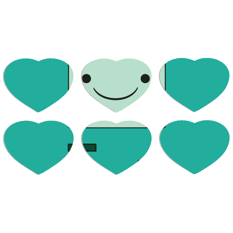 Магнитные фотопазлы Сердце 50 на 50 набор 6 штук 