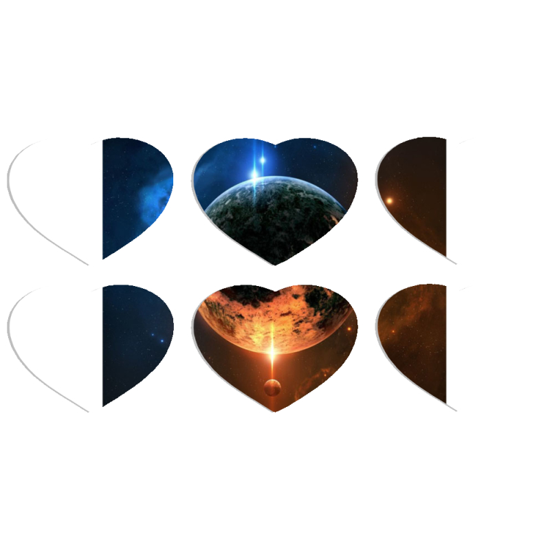 Магнитные фотопазлы Сердце 50 на 50 набор 6 штук 