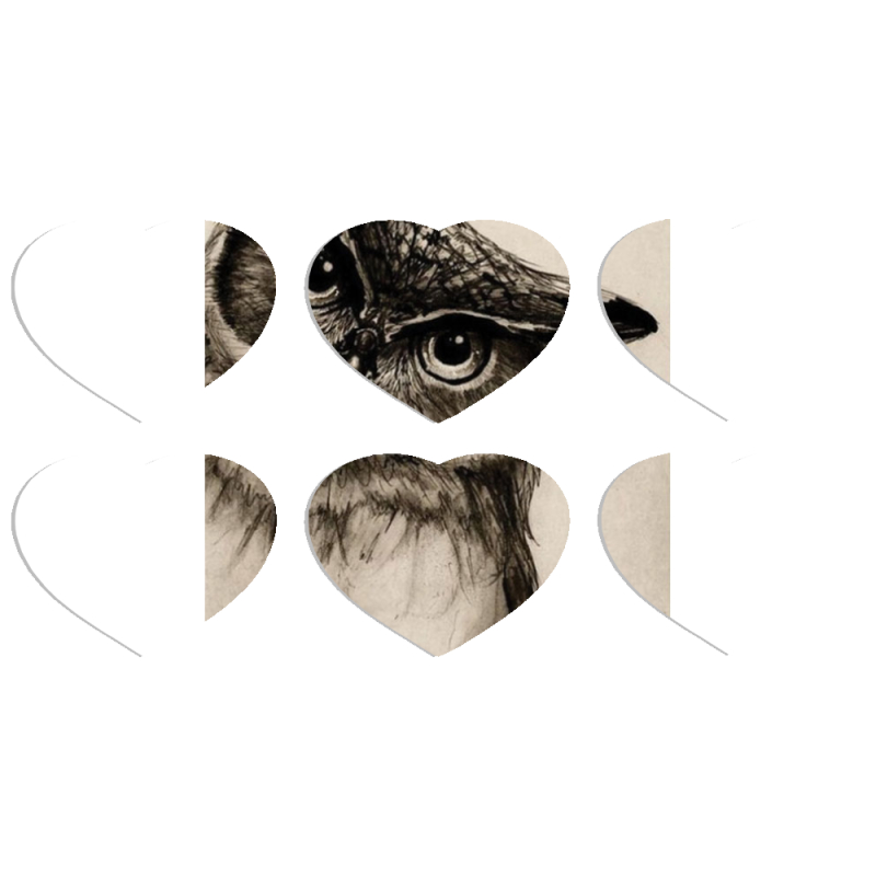 Магнитные фотопазлы Сердце 50 на 50 набор 6 штук 