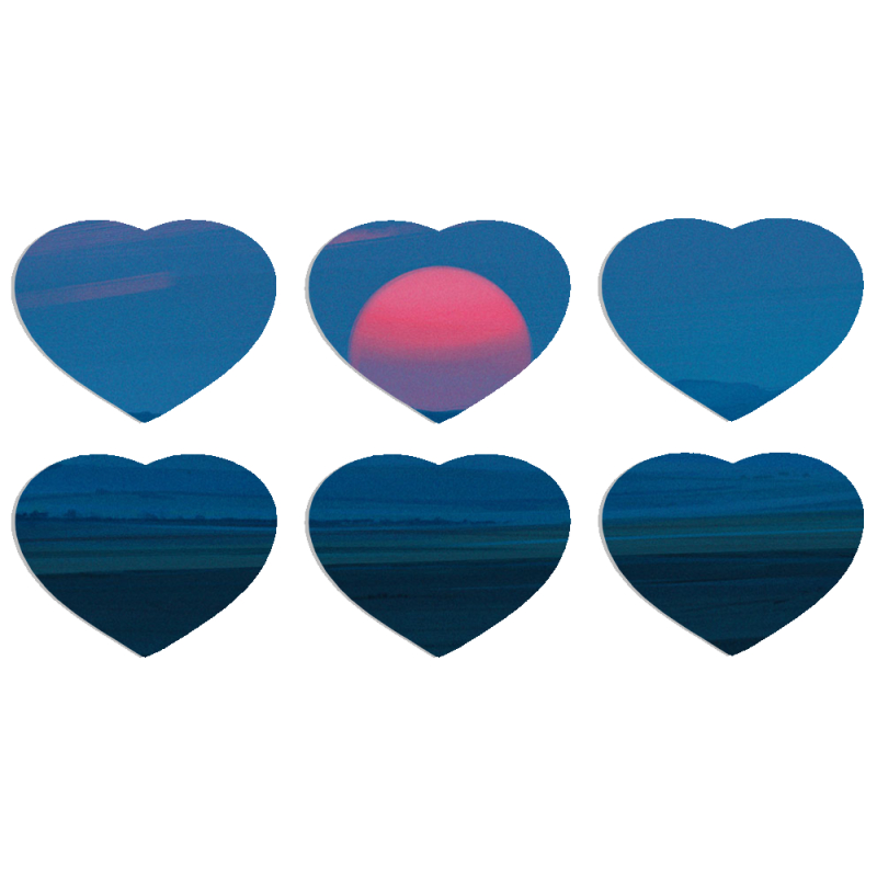 Магнитные фотопазлы Сердце 50 на 50 набор 6 штук Cold Red Light