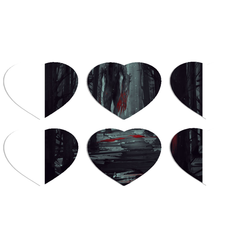 Магнитные фотопазлы Сердце 50 на 50 набор 6 штук Forest and Beast