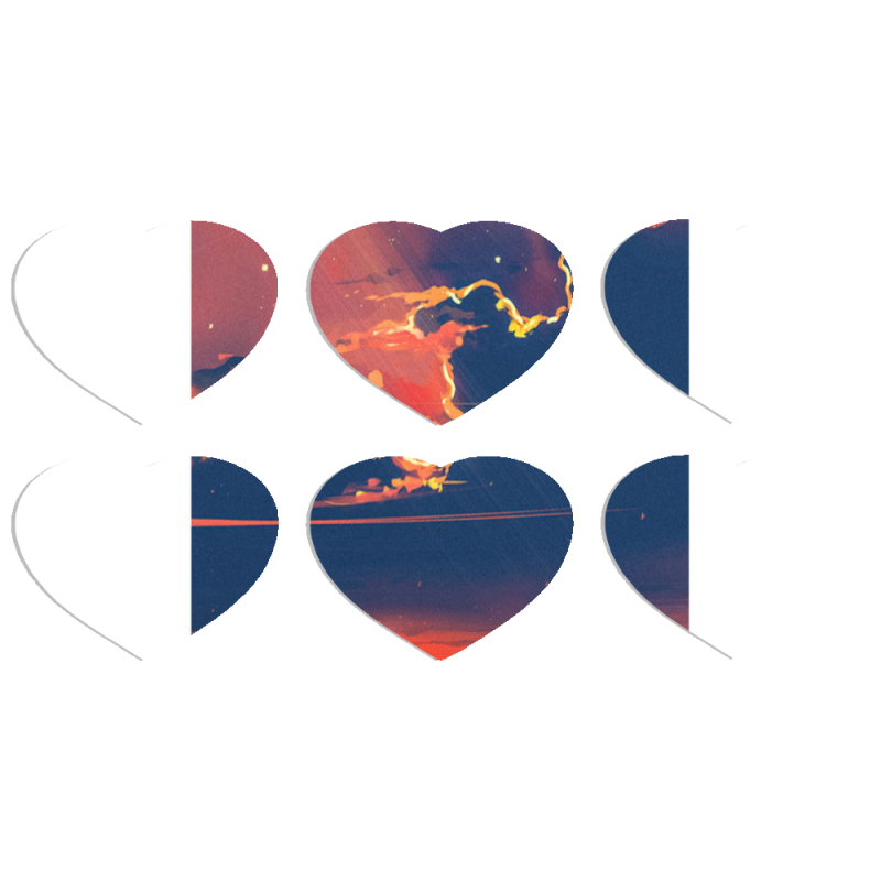 Магнитные фотопазлы Сердце 50 на 50 набор 6 штук Twilight