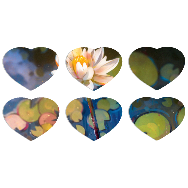 Магнитные фотопазлы Сердце 50 на 50 набор 6 штук Waterlily