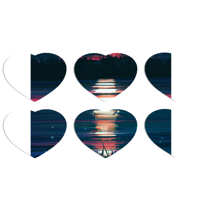 Магнитные фотопазлы Сердце 50 на 50 набор 6 штук Midnight