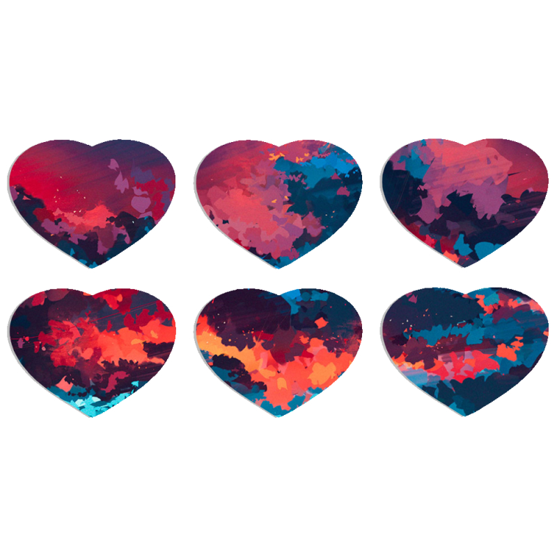 Магнитные фотопазлы Сердце 50 на 50 набор 6 штук Thunderclouds