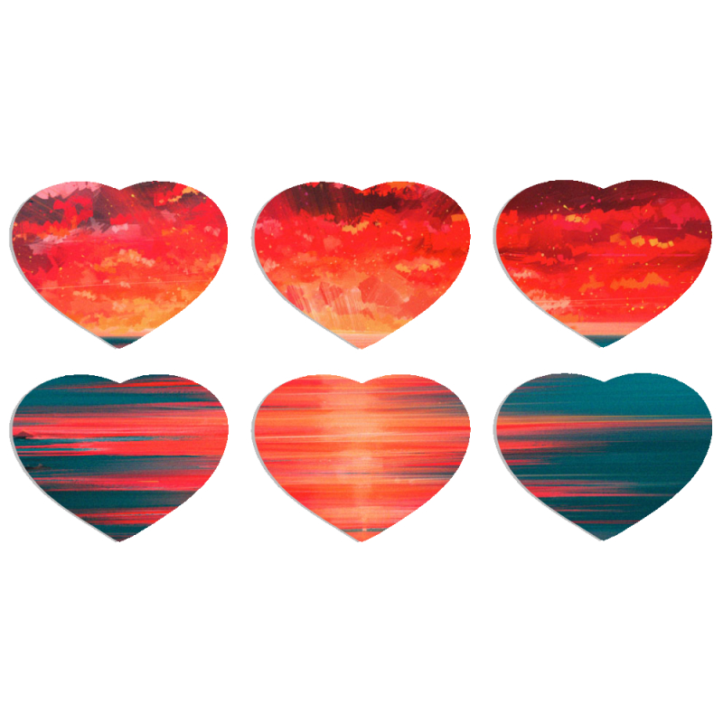 Магнитные фотопазлы Сердце 50 на 50 набор 6 штук Seaside b
