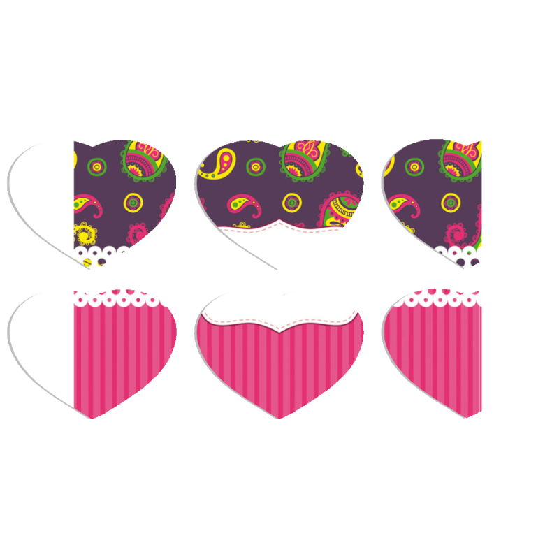 Магнитные фотопазлы Сердце 50 на 50 набор 6 штук 