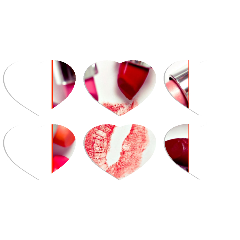 Магнитные фотопазлы Сердце 50 на 50 набор 6 штук 