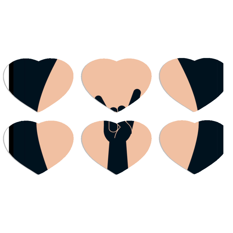 Магнитные фотопазлы Сердце 50 на 50 набор 6 штук 