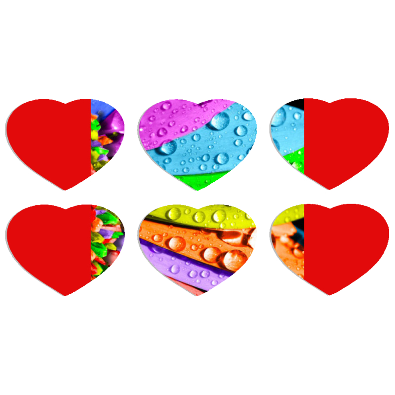 Магнитные фотопазлы Сердце 50 на 50 набор 6 штук Colored Chamomile