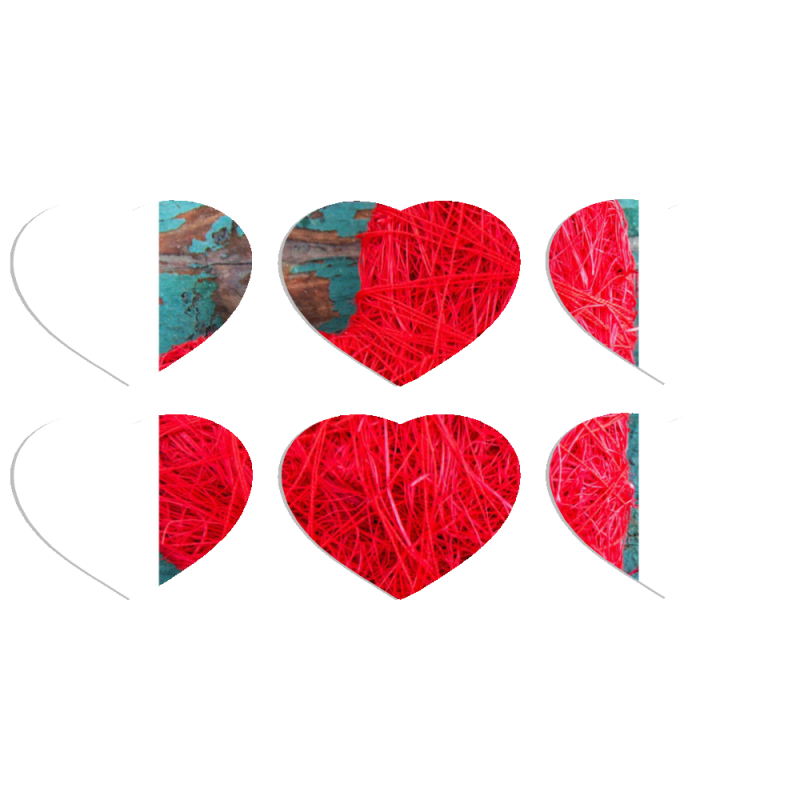 Магнитные фотопазлы Сердце 50 на 50 набор 6 штук 