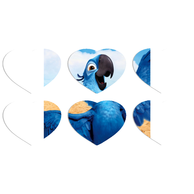 Магнитные фотопазлы Сердце 50 на 50 набор 6 штук 