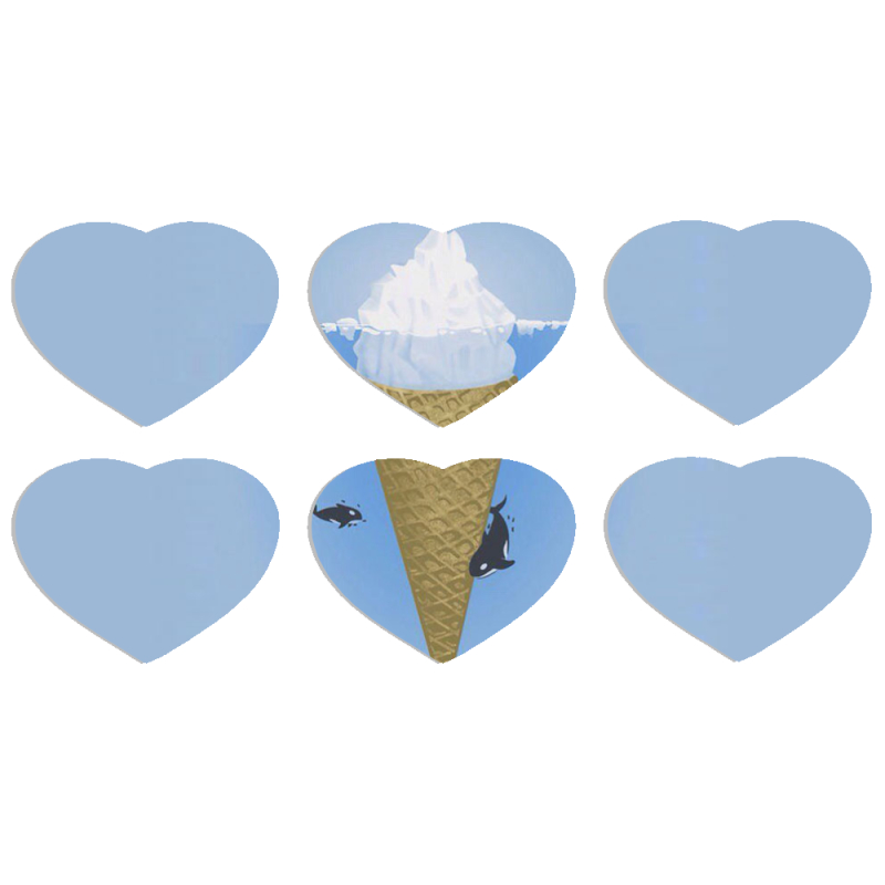 Магнитные фотопазлы Сердце 50 на 50 набор 6 штук 