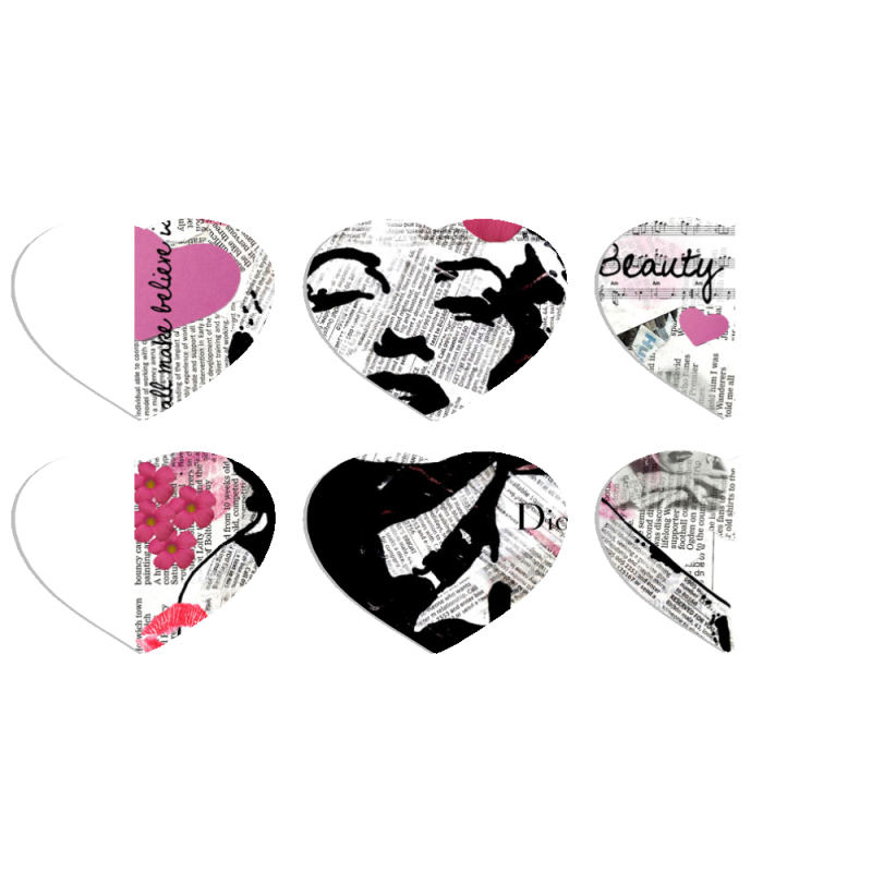 Магнитные фотопазлы Сердце 50 на 50 набор 6 штук 