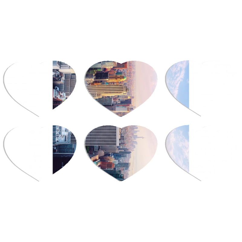 Магнитные фотопазлы Сердце 50 на 50 набор 6 штук 