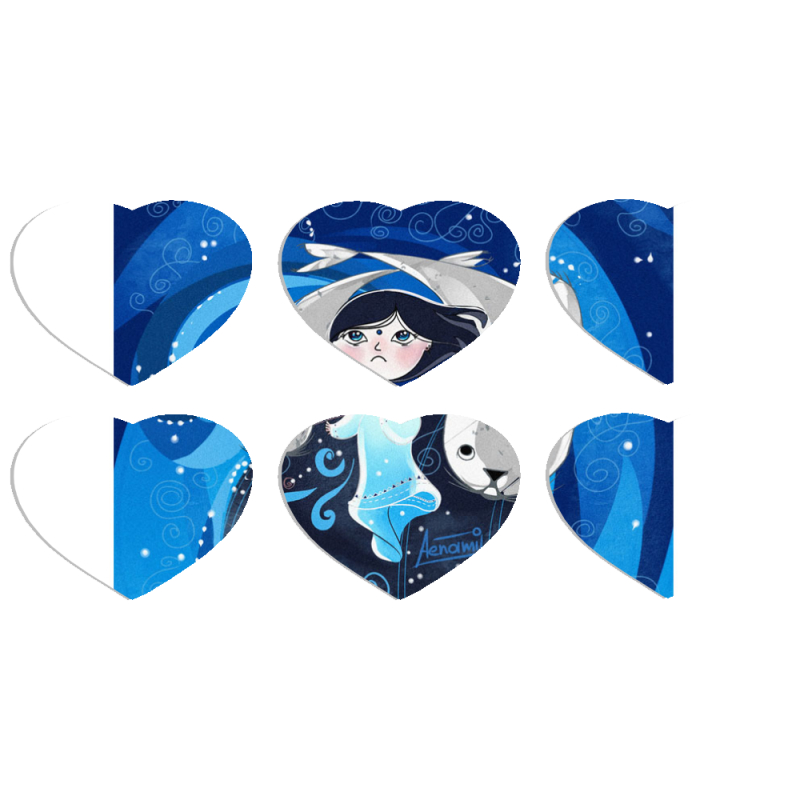 Магнитные фотопазлы Сердце 50 на 50 набор 6 штук Song of the Sea