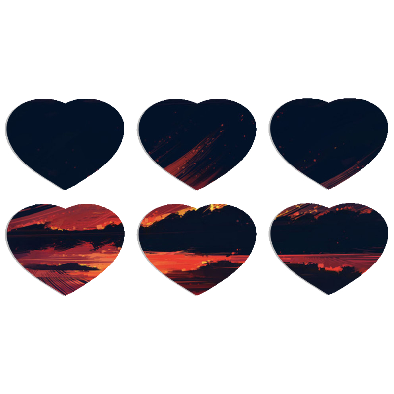 Магнитные фотопазлы Сердце 50 на 50 набор 6 штук Sundown