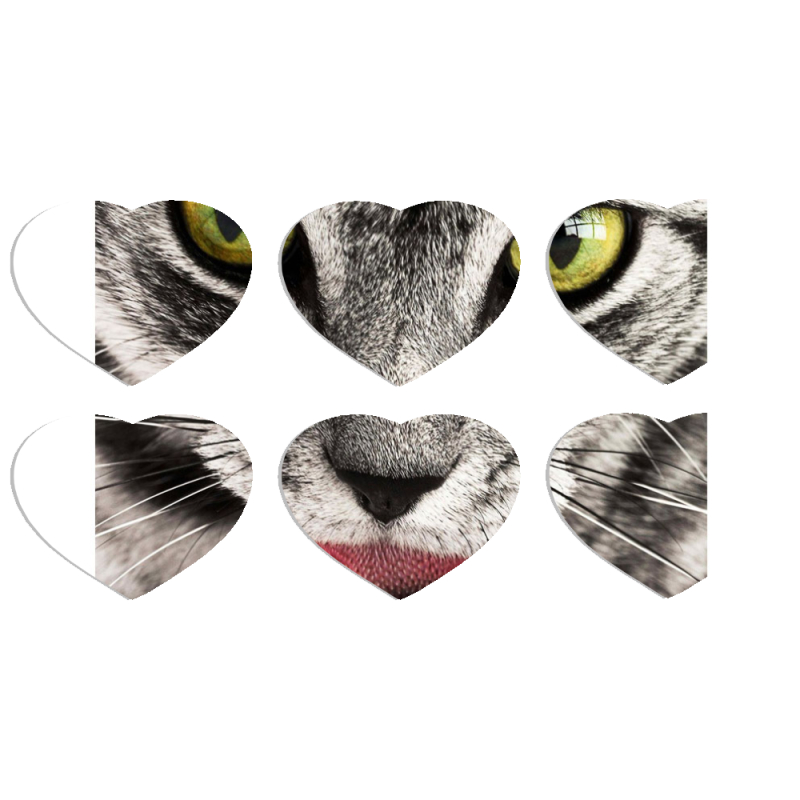 Магнитные фотопазлы Сердце 50 на 50 набор 6 штук 