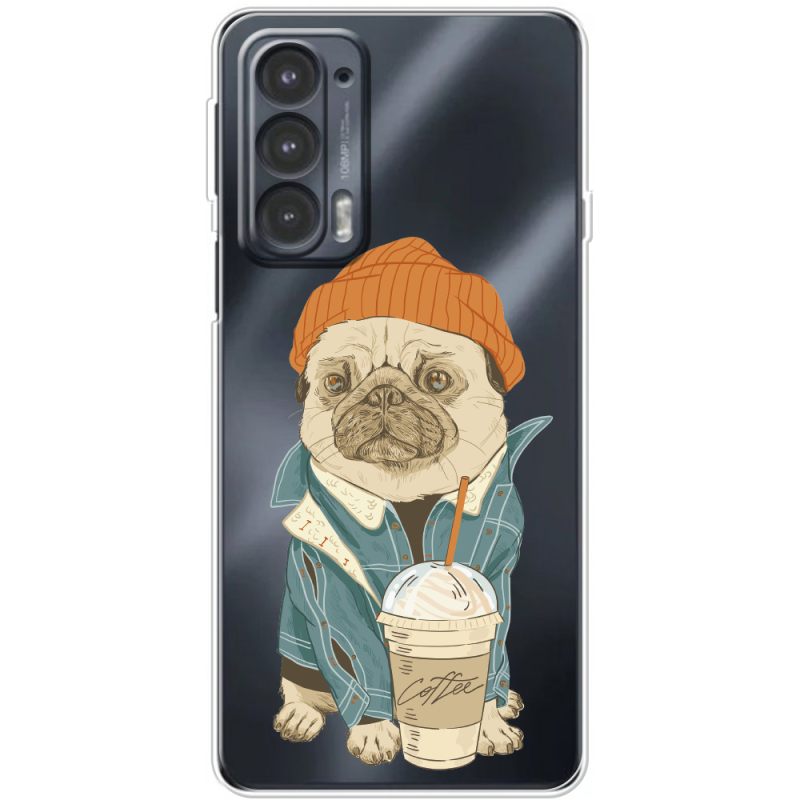 Прозрачный чехол BoxFace Motorola Edge 20 Dog Coffeeman