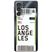 Прозрачный чехол BoxFace Motorola Edge 20 Ticket Los Angeles