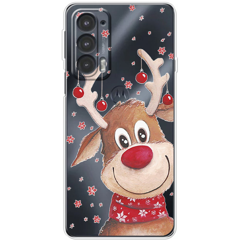 Прозрачный чехол BoxFace Motorola Edge 20 Winter Deer