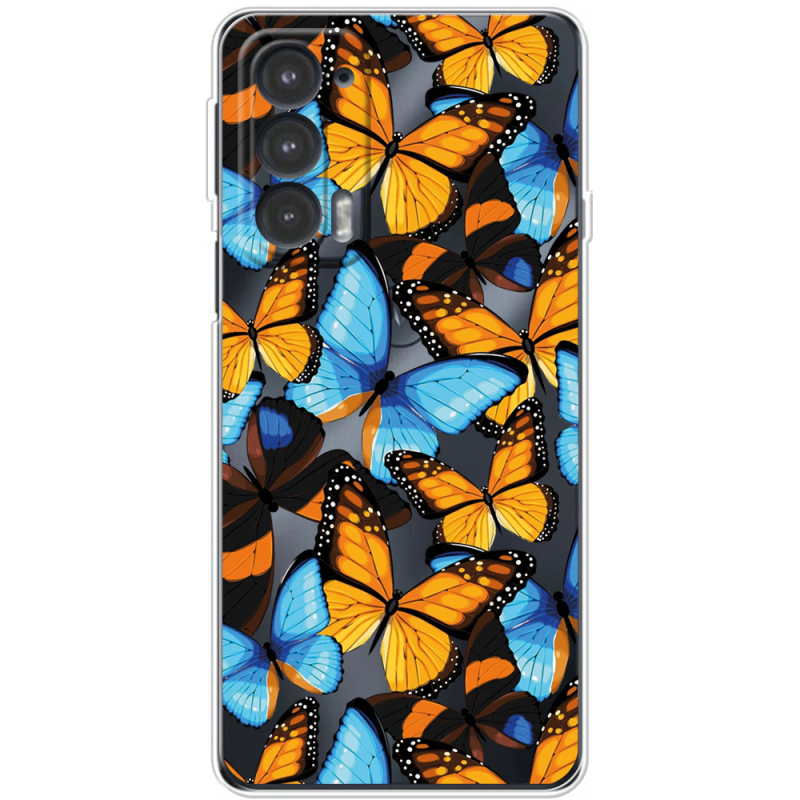 Прозрачный чехол BoxFace Motorola Edge 20 Butterfly Morpho