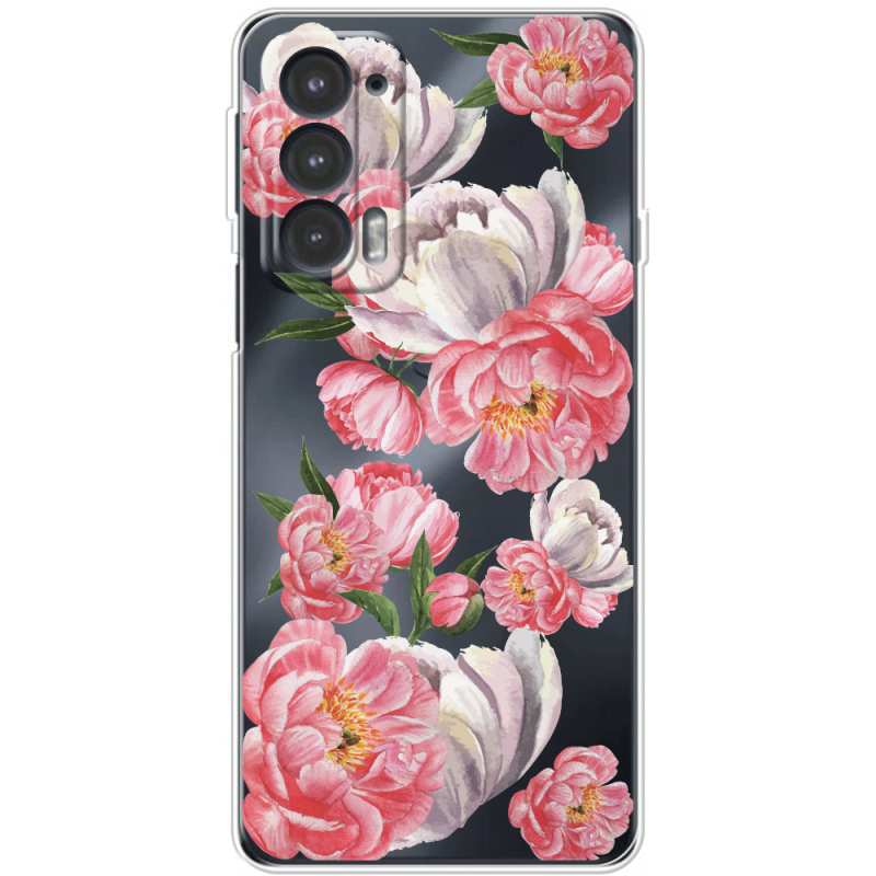 Прозрачный чехол BoxFace Motorola Edge 20 Peony Watercolor Style