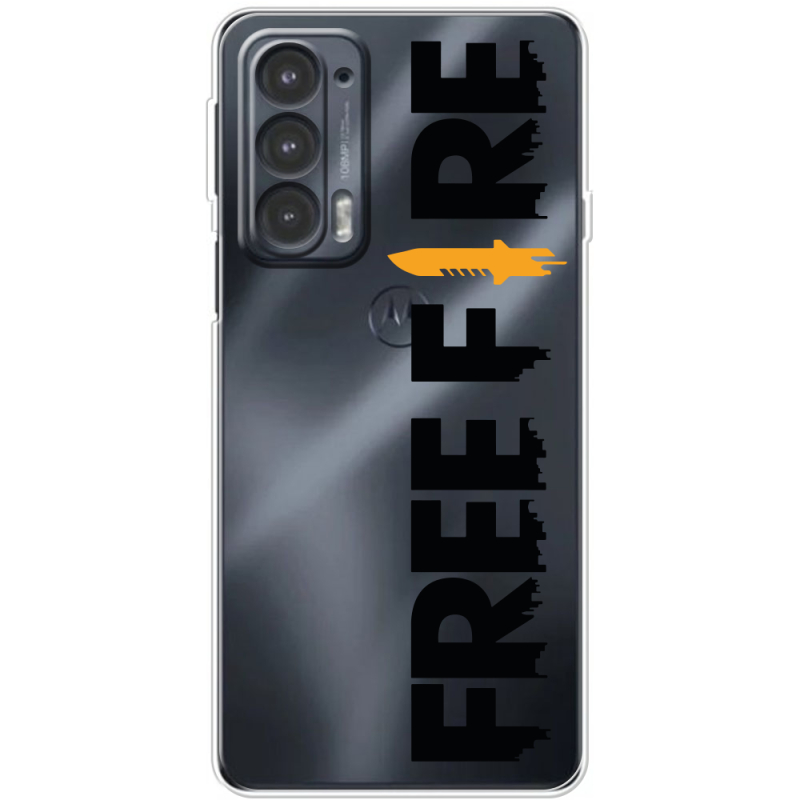 Прозрачный чехол BoxFace Motorola Edge 20 Free Fire Black Logo
