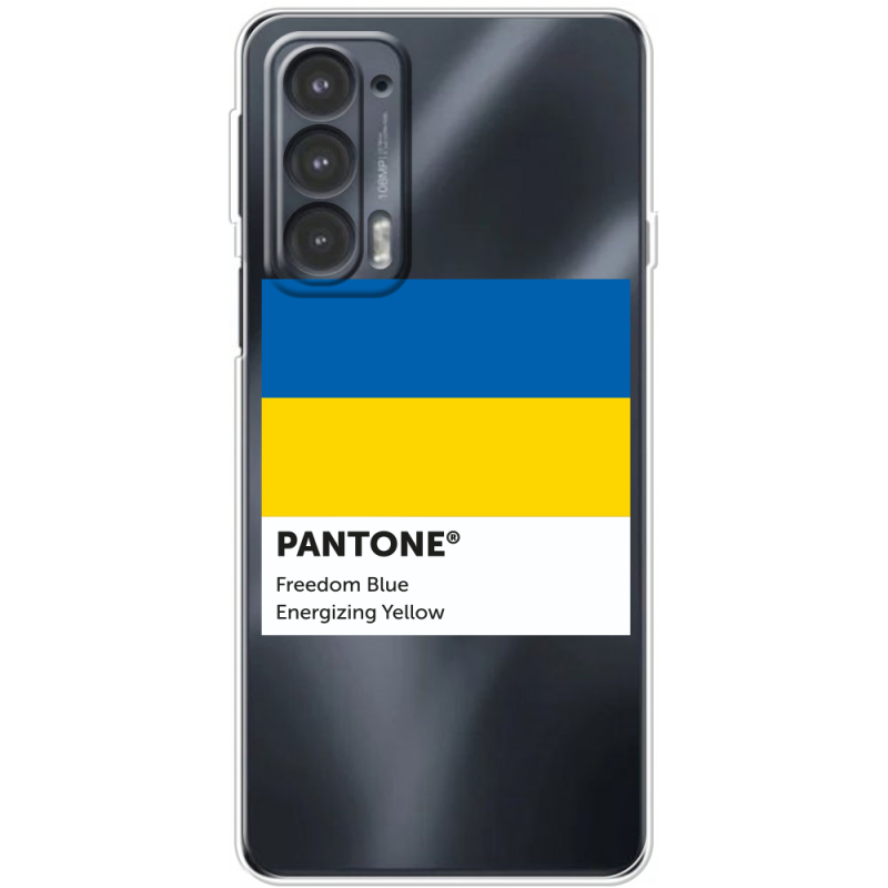 Прозрачный чехол BoxFace Motorola Edge 20 Pantone вільний синій