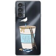 Прозрачный чехол BoxFace Motorola Edge 20 Segull in Cofee Pool