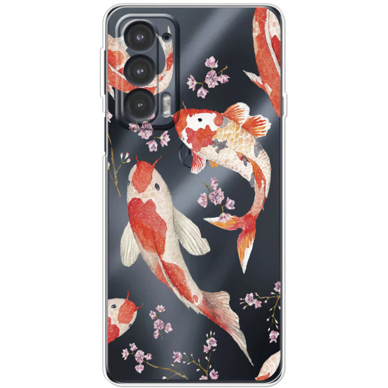 Прозрачный чехол BoxFace Motorola Edge 20 Japanese Koi Fish