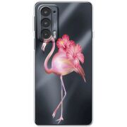 Прозрачный чехол BoxFace Motorola Edge 20 Floral Flamingo