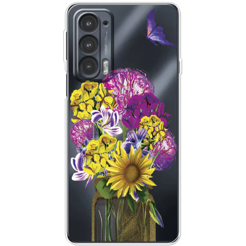 Прозрачный чехол BoxFace Motorola Edge 20 My Bouquet