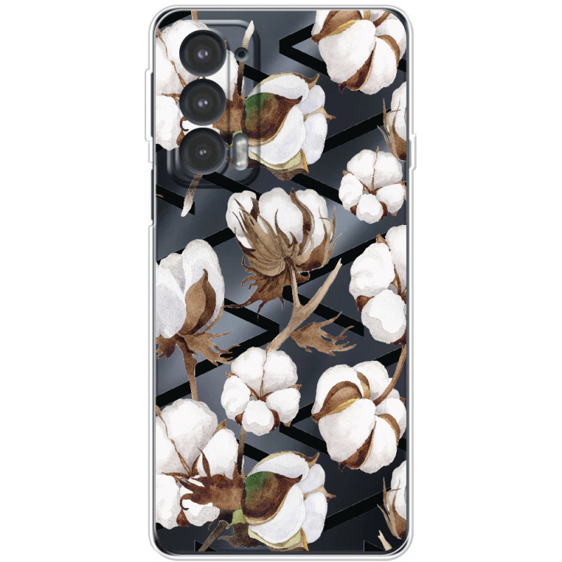 Прозрачный чехол BoxFace Motorola Edge 20 Cotton flowers