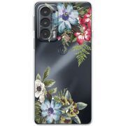 Прозрачный чехол BoxFace Motorola Edge 20 Floral