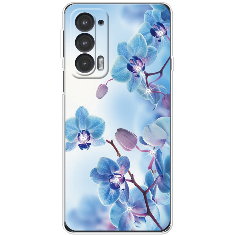 Чехол со стразами Motorola Edge 20 Orchids