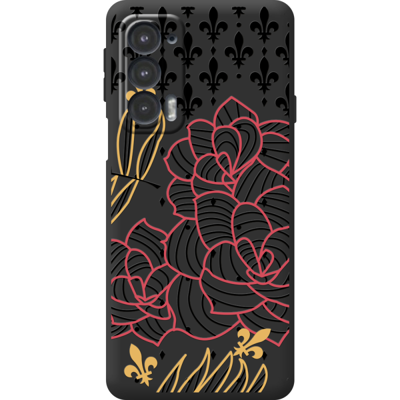 Черный чехол BoxFace Motorola Edge 20 FranceFlowers