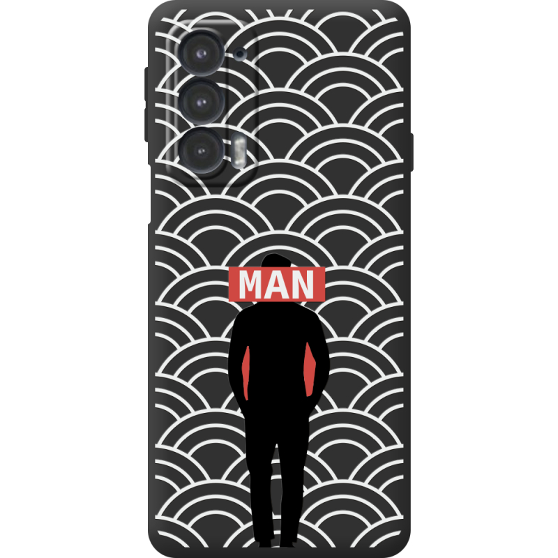 Черный чехол BoxFace Motorola Edge 20 Man Pattern