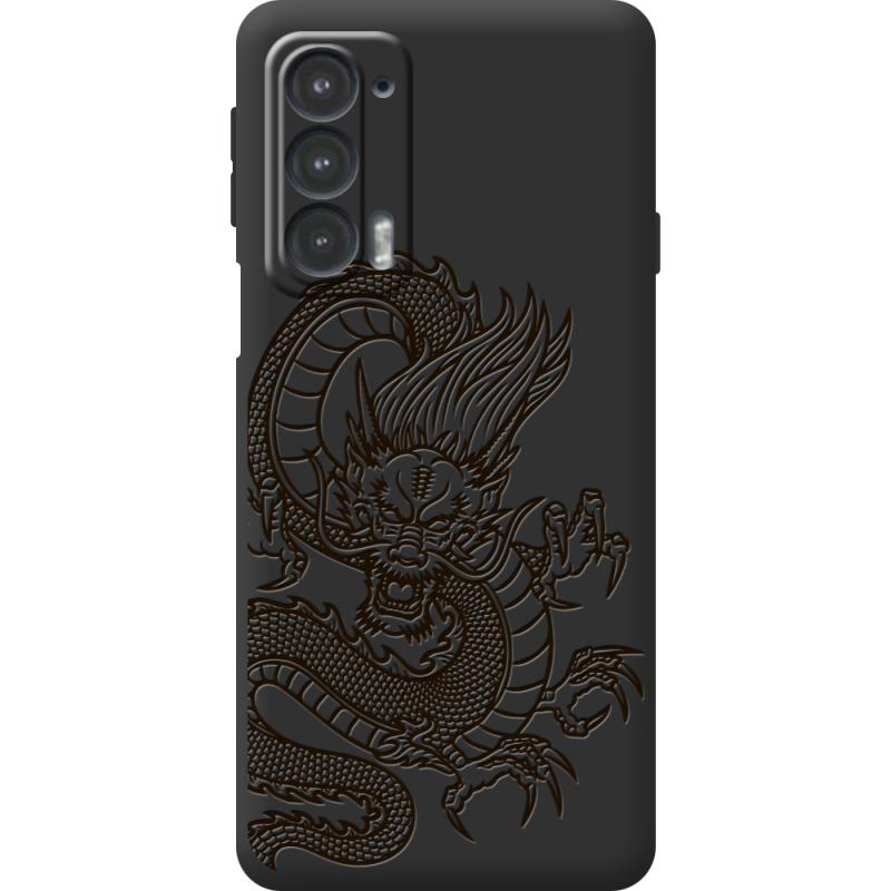 Черный чехол BoxFace Motorola Edge 20 Chinese Dragon