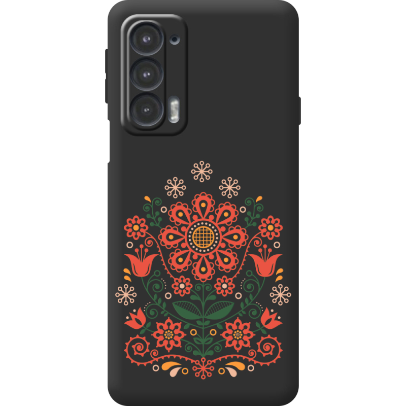 Черный чехол BoxFace Motorola Edge 20 Ukrainian Ornament