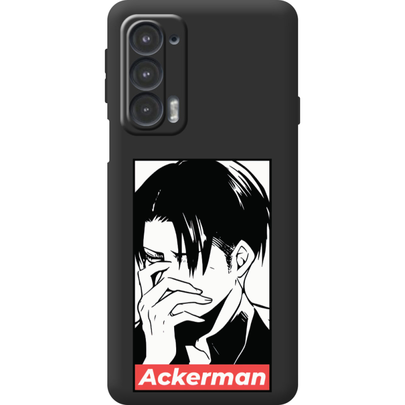 Черный чехол BoxFace Motorola Edge 20 Attack On Titan - Ackerman