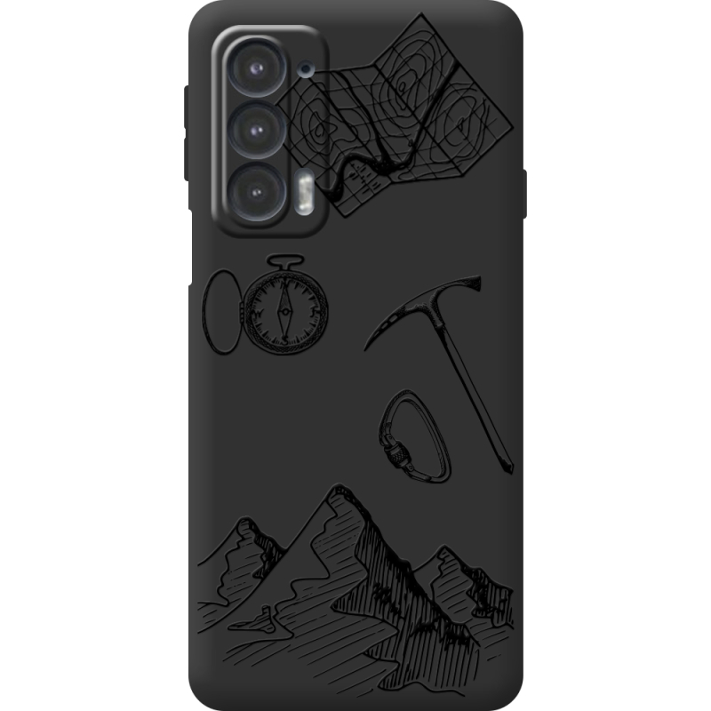 Черный чехол BoxFace Motorola Edge 20 Mountains