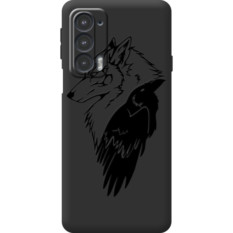 Черный чехол BoxFace Motorola Edge 20 Wolf and Raven