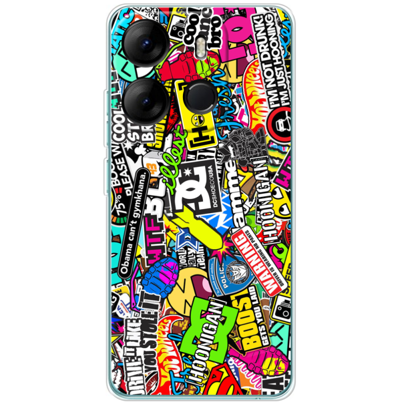 Чехол BoxFace Tecno Spark Go 2023 Multicolored Inscriptions