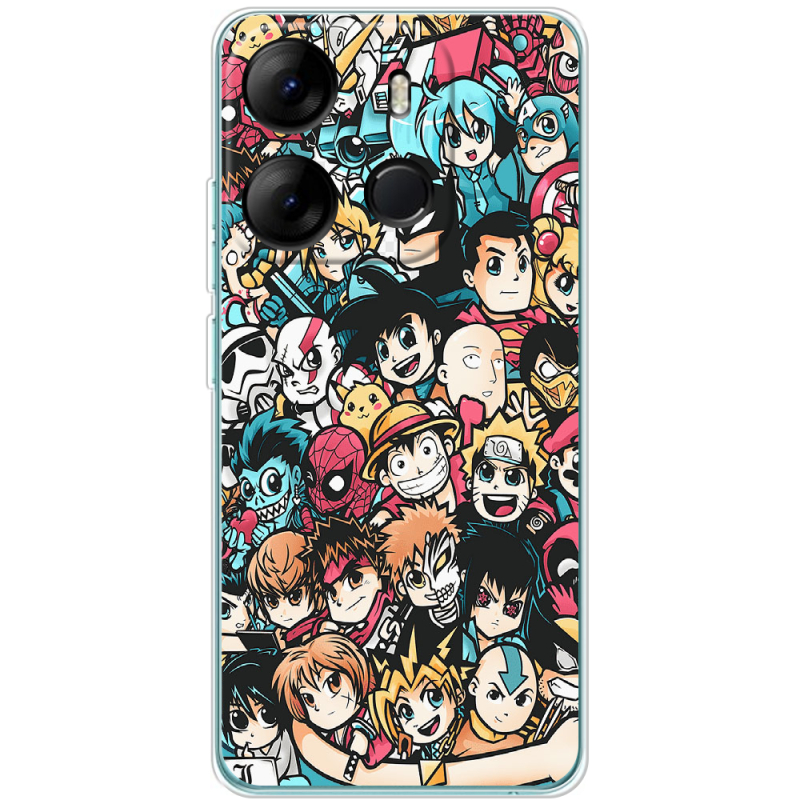 Чехол BoxFace Tecno Spark Go 2023 Anime Stickers